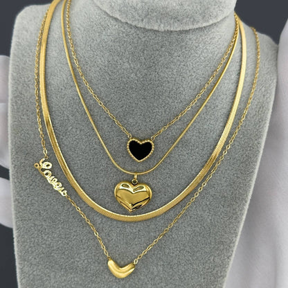 18K gold plated Stainless steel  Heart necklace, Intensity