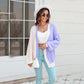 Loose Stitching Color Stitching Knitted Cardigan Oversized Sweater Coat Women