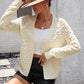 Autumn Winter Women Knitted Three Dimensional Pattern Cardigan Coat Sweater Women