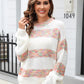 Autumn Winter Women Clothing Sweater Loose round Neck Splicing Knitwear Pullover Sweater