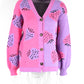 Autumn Winter Sweater V neck Buttons Cardigan Strawberry Coat Sweater Women