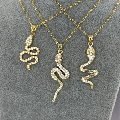 18K gold plated Stainless steel  Snake necklace, Intensity