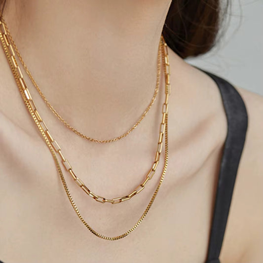 18K gold plated Stainless steel necklace, Intensity