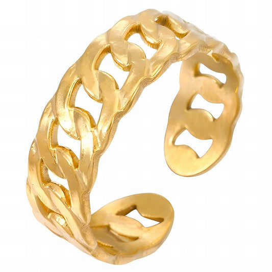 18K gold plated Stainless steel finger ring, Intensity