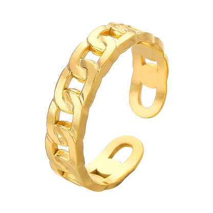 18K gold plated Stainless steel finger ring, Intensity