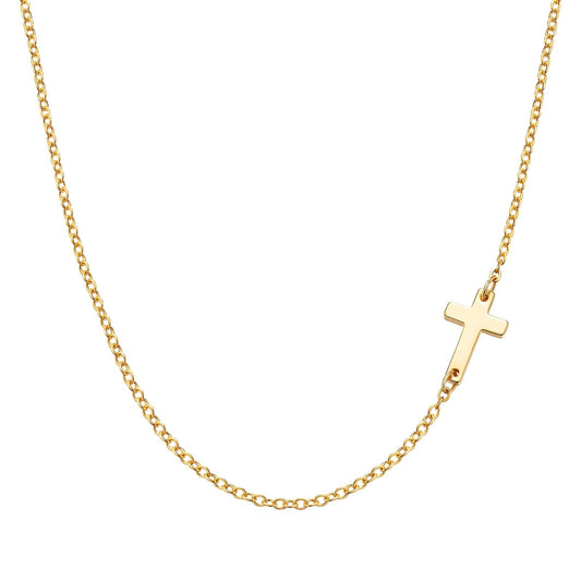 18K gold plated Stainless steel  Crosses necklace, Intensity