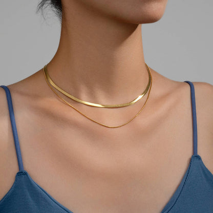 18K gold plated Stainless steel necklace, Intensity