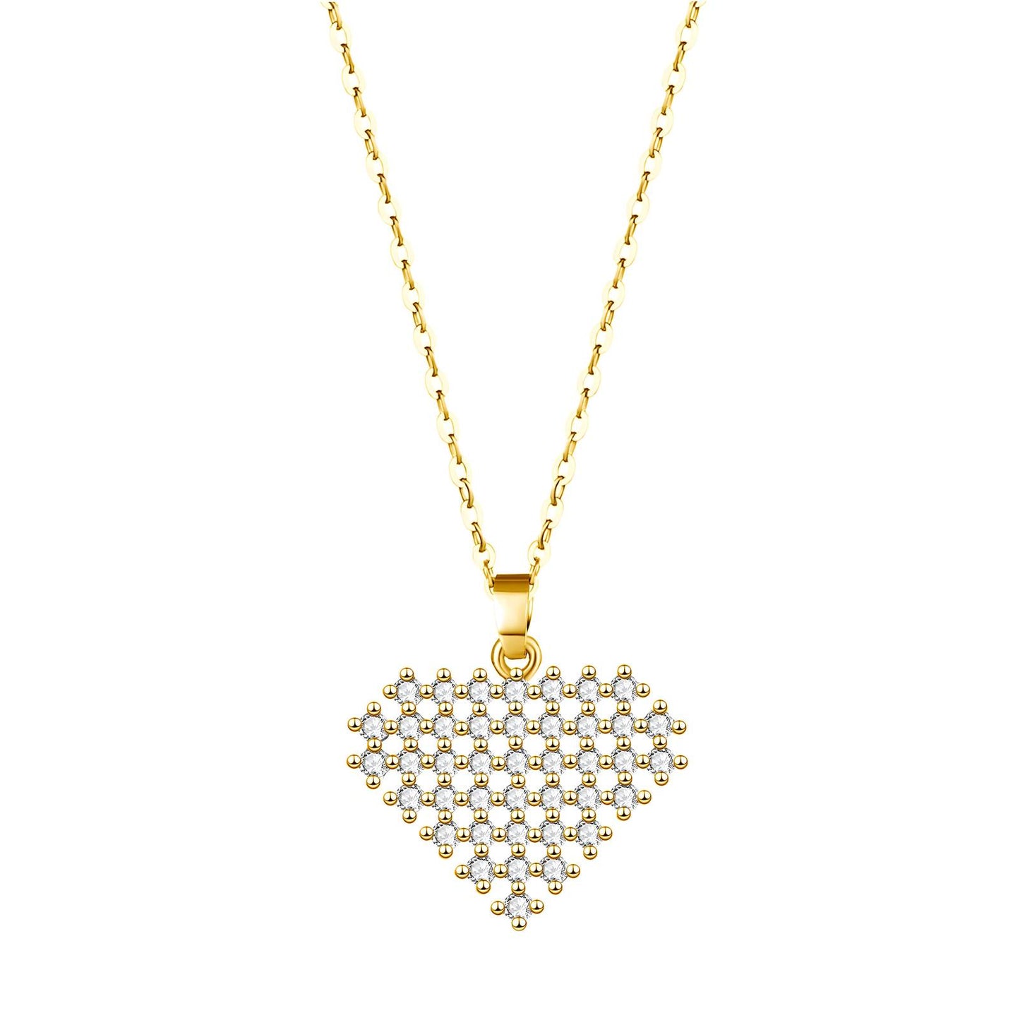 18K gold plated Stainless steel  Heart necklace, Intensity