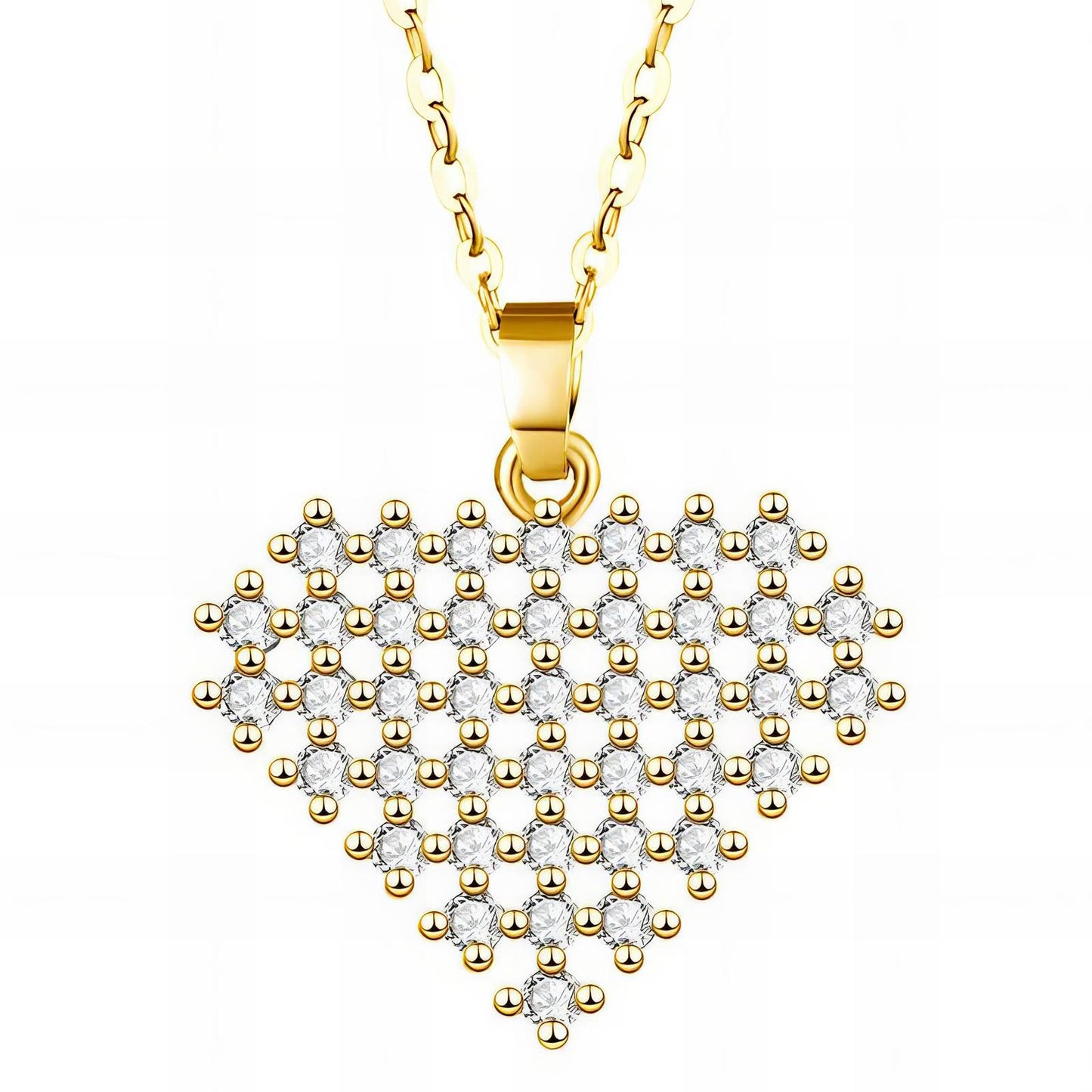 18K gold plated Stainless steel  Heart necklace, Intensity