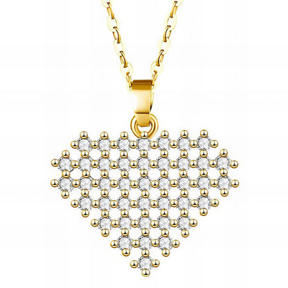 18K gold plated Stainless steel  Heart necklace, Intensity