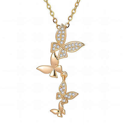 18K gold plated Stainless steel  Butterflies necklace, Intensity