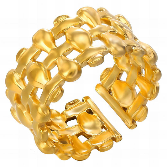 18K gold plated Stainless steel finger ring, Intensity