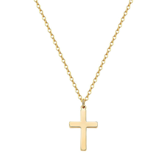 18K gold plated Stainless steel  Crosses necklace, Intensity