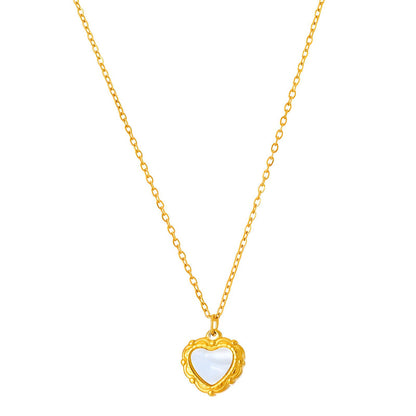 18K gold plated Stainless steel  Hearts necklace, Intensity