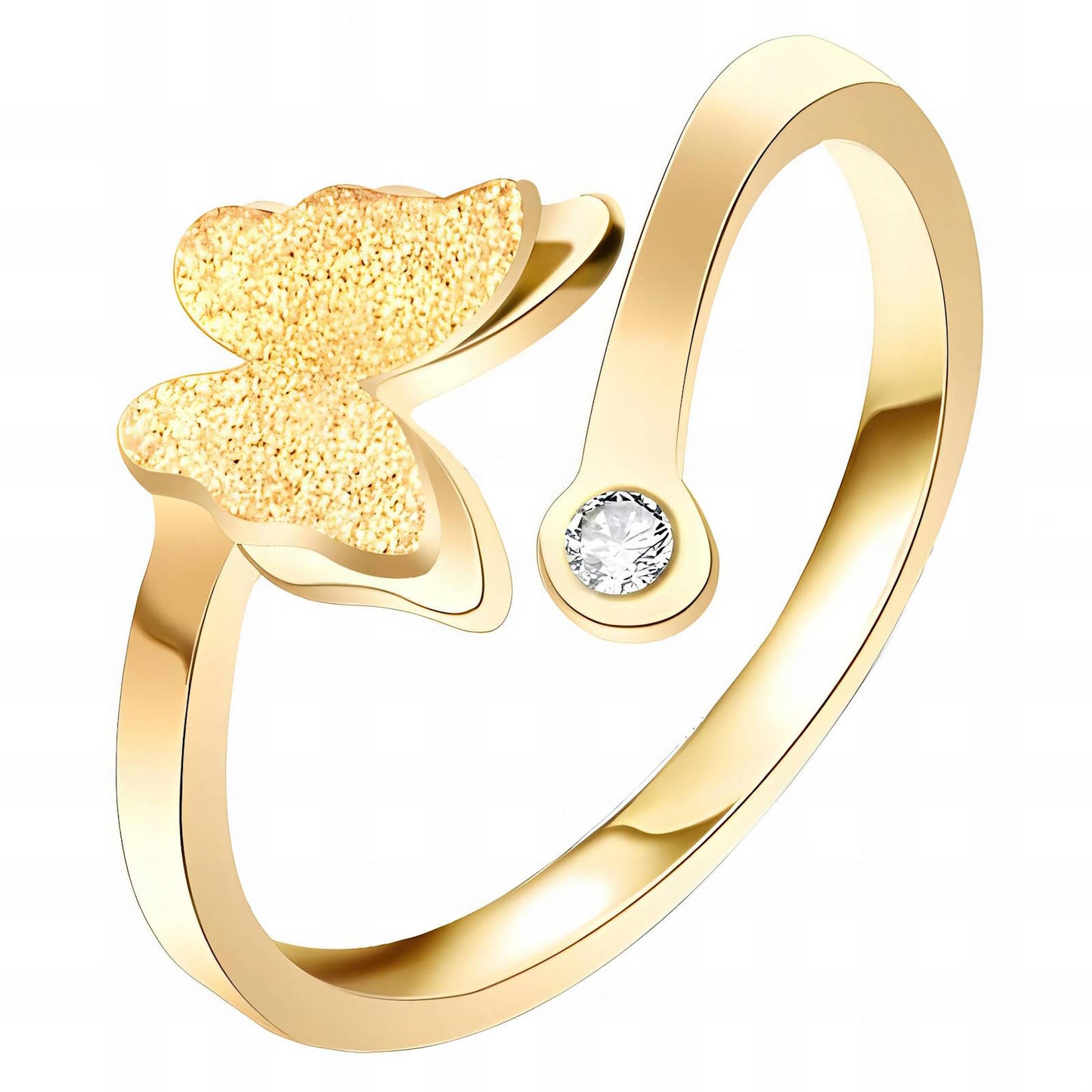 18K gold plated Stainless steel  Butterfly finger ring, Intensity