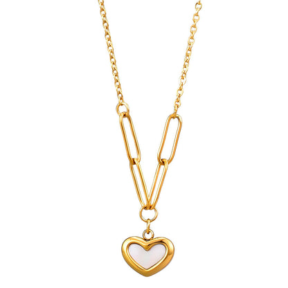 18K gold plated Stainless steel  Hearts necklace, Intensity