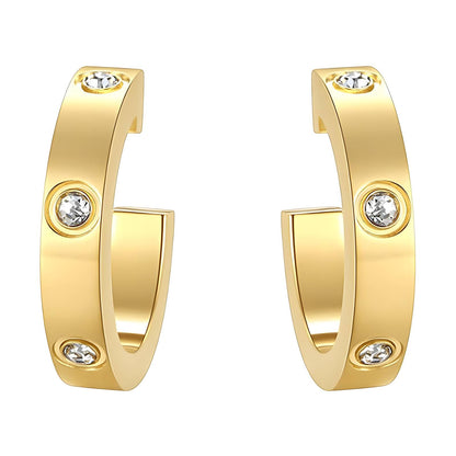 18K gold plated Stainless steel earrings, Intensity