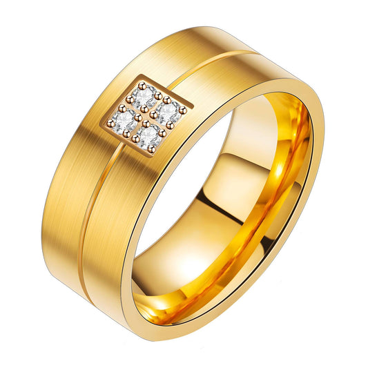 18K gold plated Stainless steel finger ring, Intensity