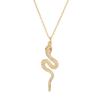 18K gold plated Stainless steel  Snake necklace, Intensity