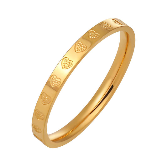 Uni finger hearts ring 18K gold plated Stainless steel