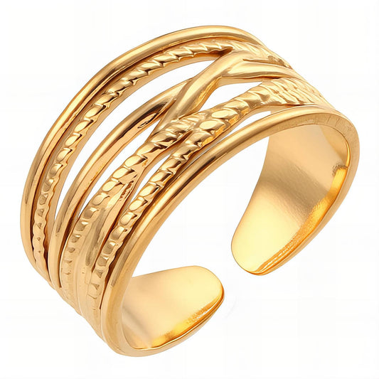 18K gold plated Stainless steel finger ring, Intensity