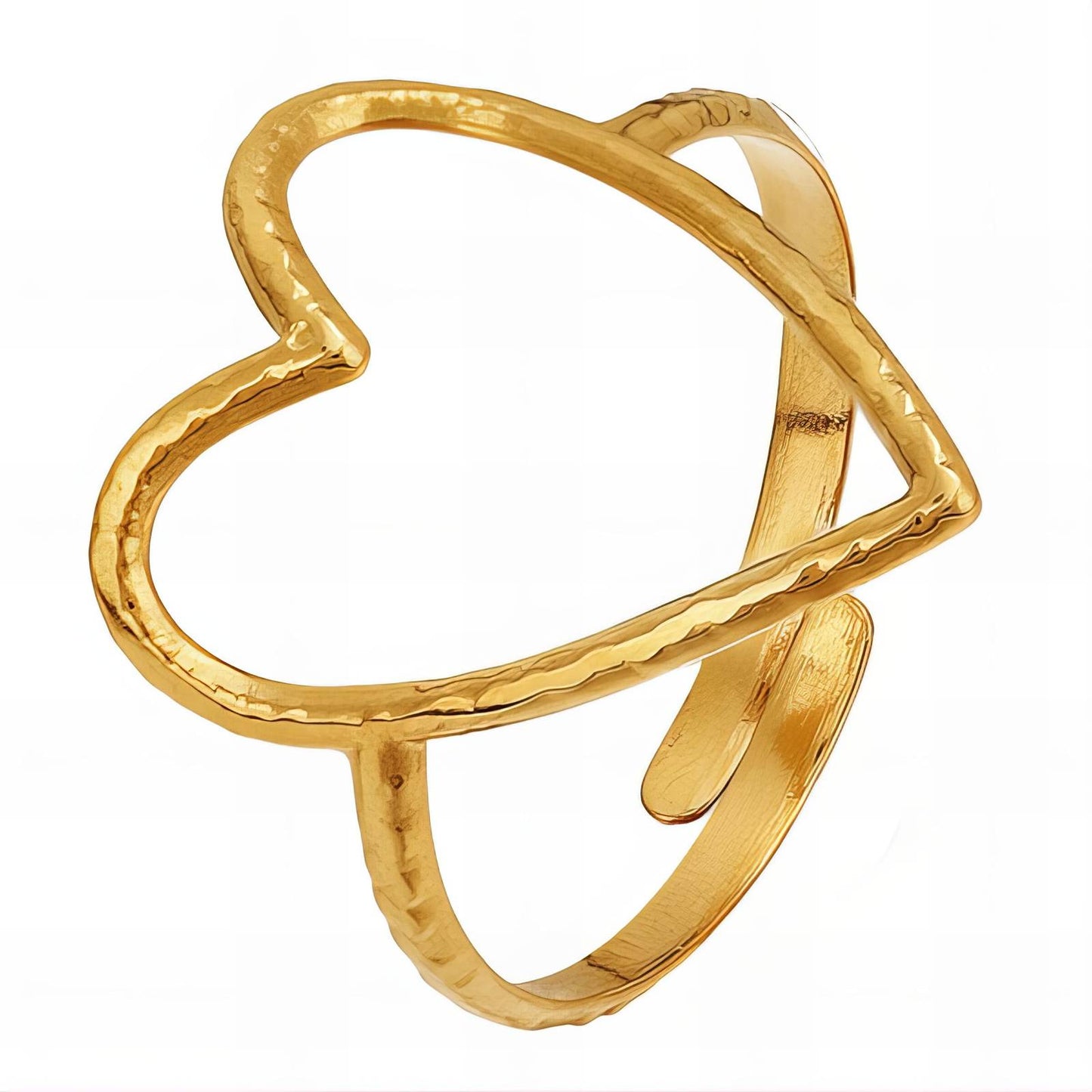 18K gold plated Stainless steel  Heart finger ring, Intensity