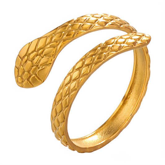 18K gold plated Stainless steel  Snake finger ring, Intensity