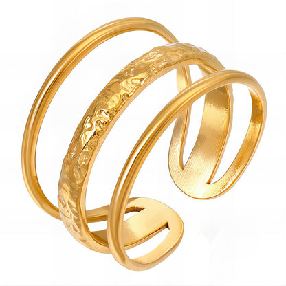 18K gold plated Stainless steel finger ring, Intensity