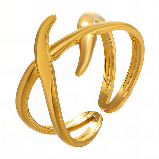 18K gold plated Stainless steel finger ring, Intensity