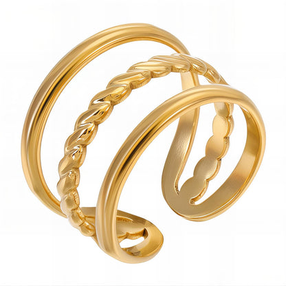 18K gold plated Stainless steel finger ring, Intensity