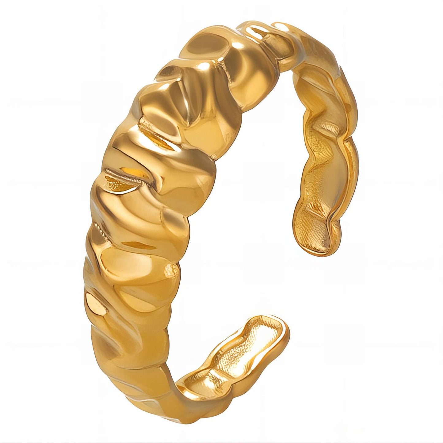 18K gold plated Stainless steel finger ring, Intensity