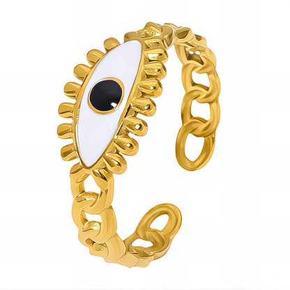 18K gold plated Stainless steel  Evil Eye finger ring, Intensity