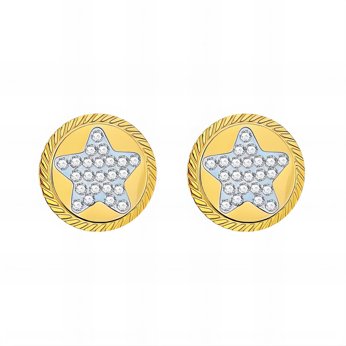 18K gold plated Stainless steel  Stars earrings, Intensity