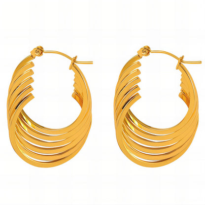 18K gold plated Stainless steel earrings, Intensity