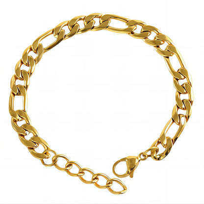 Unisex chain 18K gold plated Stainless steel bracelet, Intensity