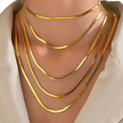 18K gold plated Stainless steel necklace, Intensity