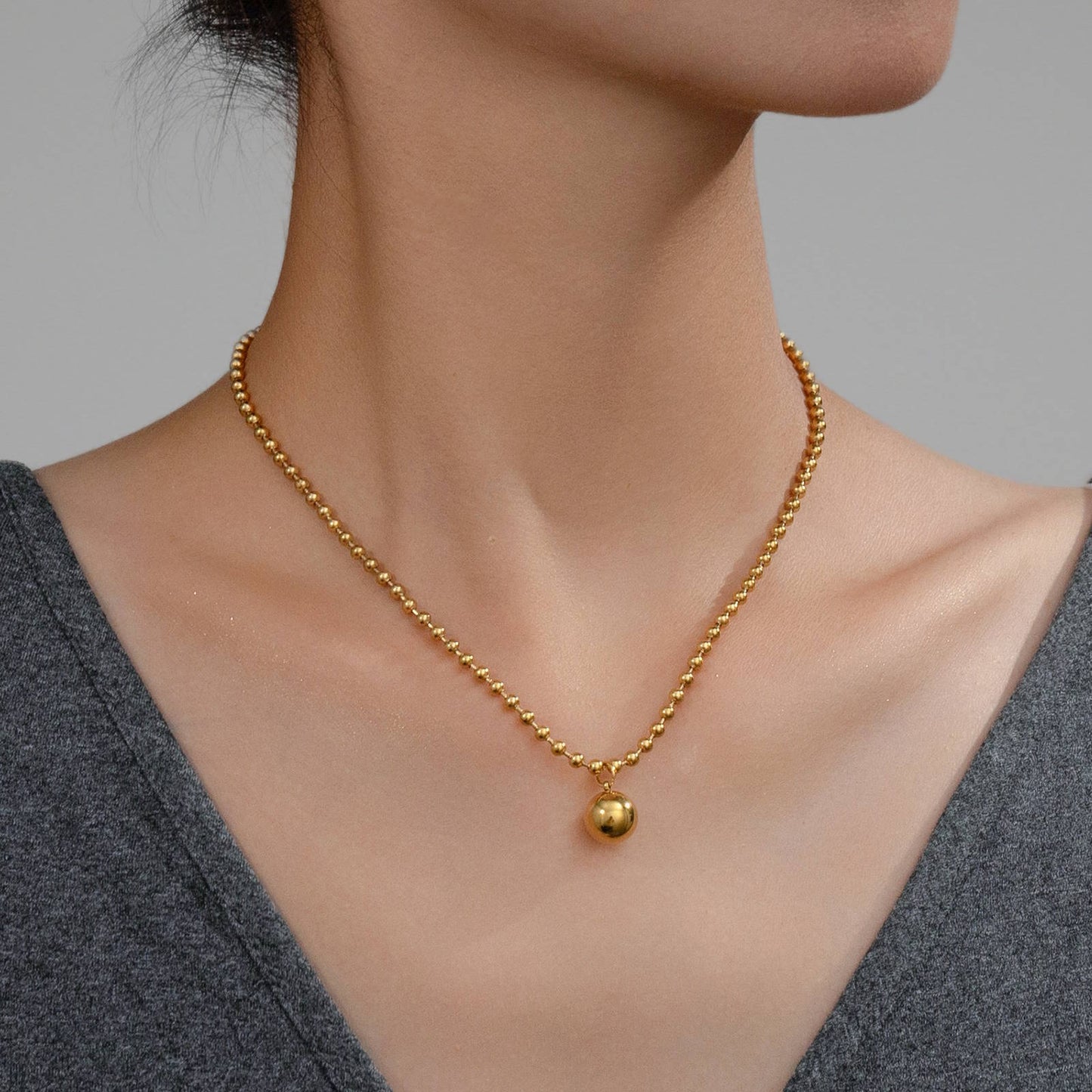 18K gold plated Stainless steel necklace, Intensity