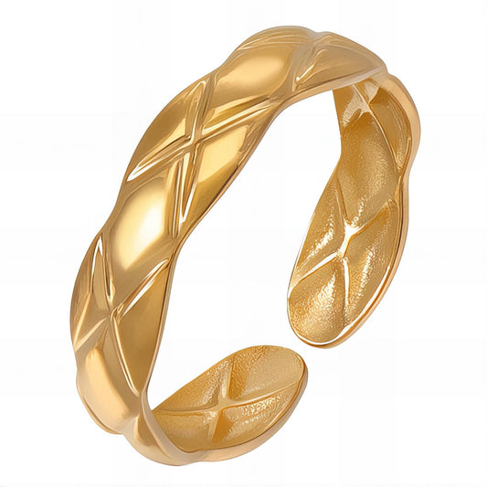 18K gold plated Stainless steel finger ring, Intensity