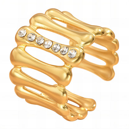 18K gold plated Stainless steel finger ring, Intensity