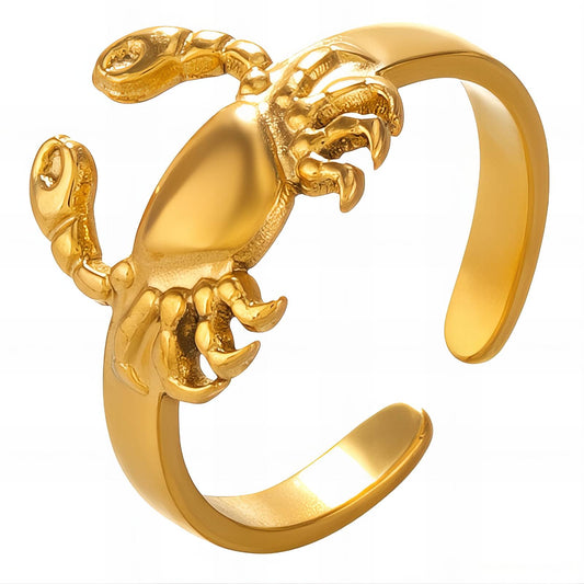 18K gold plated Stainless steel  Crabs finger ring, Intensity