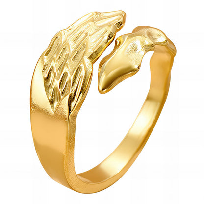 18K gold plated Stainless steel  Wings finger ring, Intensity