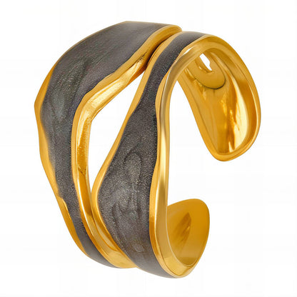 18K gold plated Stainless steel finger ring, Intensity