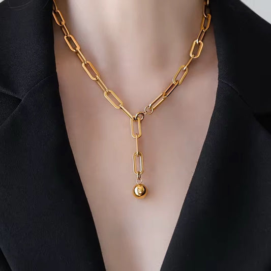 18K gold plated Stainless steel necklace, Intensity