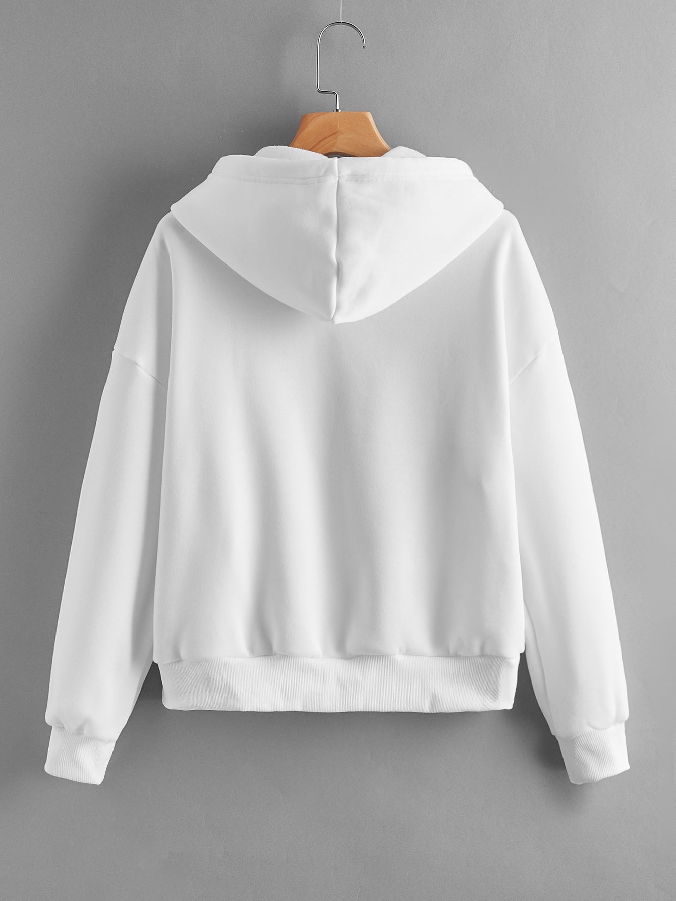 Women Keep Warm in Spring Autumn Long Sleeve Pure Color Cotton Street Hipster White Korean Pullover Thickened