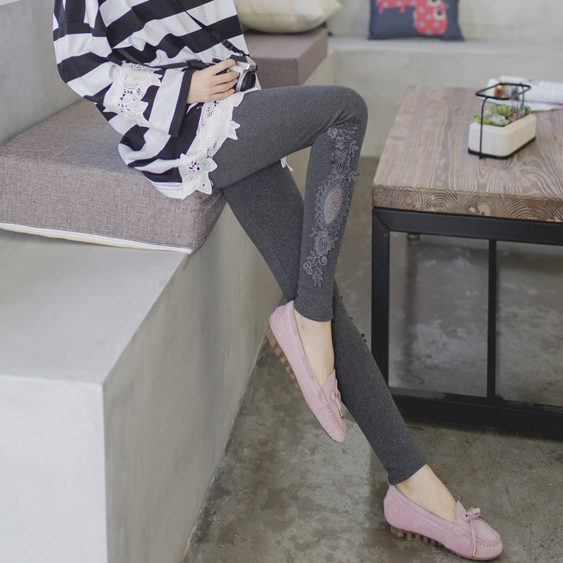 Cotton Lace Decoration Leggings