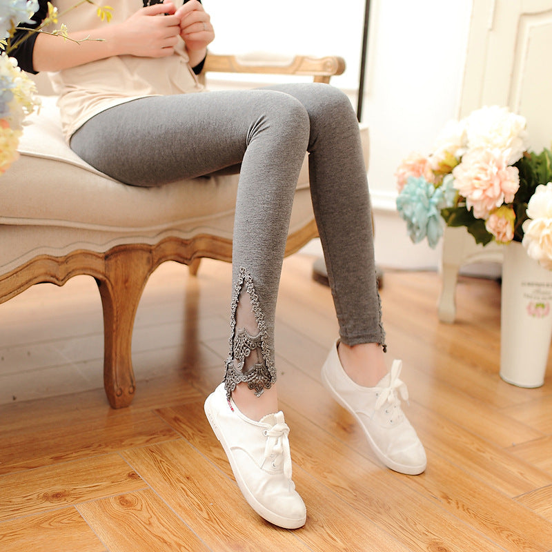 Cotton Lace Decoration Leggings