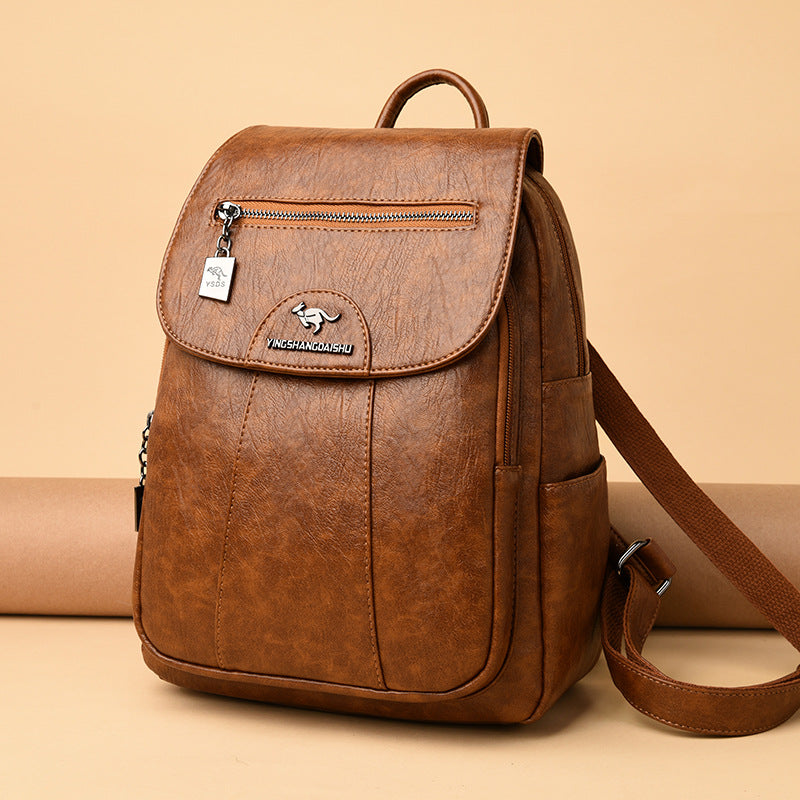 Soft leather wild travel bag