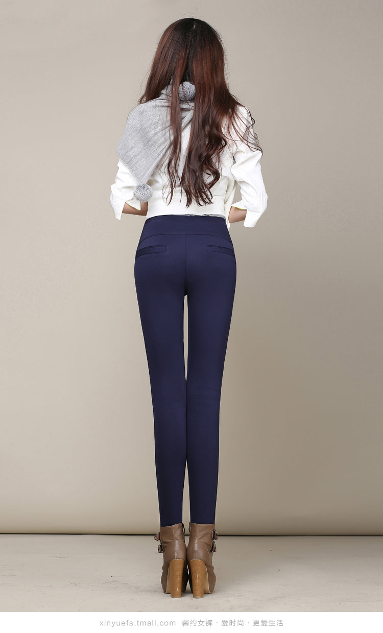 fleece padded slim outer wear leggings