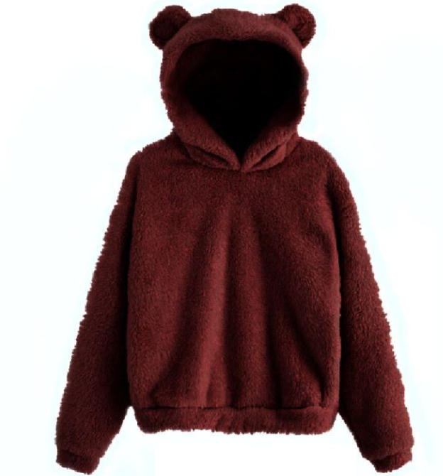 Fluffy Rabbit Ears Hooded Warm   Plus size