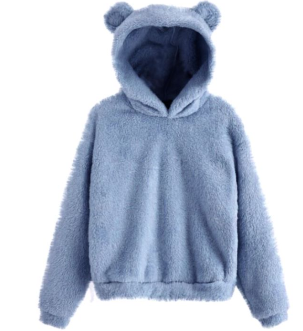 Fluffy Rabbit Ears Hooded Warm   Plus size